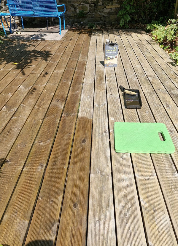 haf way through decking clean and seal